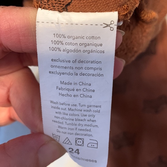 Rabbit + bear sweatshirt pants set sweatsuit rust brown fox print organic 24 mo - Picture 7 of 9